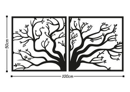 Wallity Tree Accesorio decorativo de pared de metal Negro